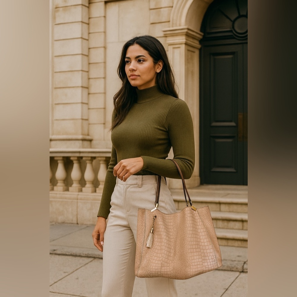 Antonio Melani Croc-embossed tote bag.